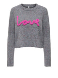 Only Pullover Donna 15375416 Dark Grey Melange - Grigio