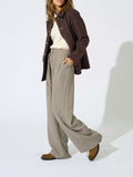Only Pantalone Palazzo Donna 15376507 Pumice Stone Coffee - Avorio