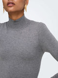 Only Vestito Mini Onlkattie Ls Highneck Donna 15378331 Dark Grey Melange - Grigio