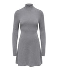 Only Vestito Mini Onlkattie Ls Highneck Donna 15378331 Dark Grey Melange - Grigio