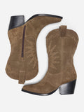 Only Stivale Onleva Leather Cowboy Boot Donna 15380145 Brown Stone - Marrone