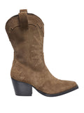 Only Stivale Onleva Leather Cowboy Boot Donna 15380145 Brown Stone - Marrone