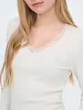 Only Maglia Donna 15380864 Cloud Dancer - Bianco