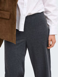 Only Pantalone Straight Onlbremen Mw Herringbone Donna 15381878 Dark Grey Melange - Grigio