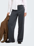 Only Pantalone Straight Onlbremen Mw Herringbone Donna 15381878 Dark Grey Melange - Grigio