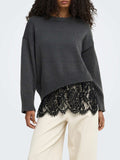 Only Pullover Onlevie Donna 15382505 Dark Grey Melange - Grigio