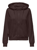 Only Felpa Zip Onlbest Donna 15384783 Chocolate Torte - Marrone