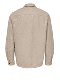 Only e Sons Camicia Casual Onsash Ovr Woolen Look Uomo 22023564 Chinchilla - Beige