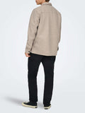 Only e Sons Camicia Casual Onsash Ovr Woolen Look Uomo 22023564 Chinchilla - Beige