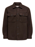 Only e Sons Camicia Casual Onsash Ovr Woolen Look Uomo 22023564 Demitasse - Marrone