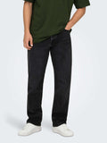 Only e Sons Jeans Straight Onsedge Straight Uomo 22026985 Black Denim - Nero