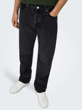 Only e Sons Jeans Straight Onsedge Straight Uomo 22026985 Black Denim - Nero