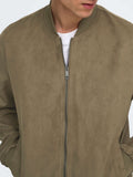 Only e Sons Giubbino Onslucas Fake Suede Bomber Uomo 22027463 Teak - Marrone