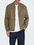 Only e Sons Giubbino Onslucas Fake Suede Bomber Uomo 22027463 Teak - Marrone