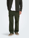 Only e Sons Pantalone Cargo Onsfade Loose Uomo 22038667 Forest Night - Verde