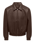 Only e Sons Giubbino di Pelle Onsrex Uomo 22038709 Hot Fudge - Marrone