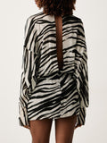 Patrizia Pepe Vestito Mini Donna 2A0051C0279 Black&white Zebra - Maculato