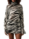 Patrizia Pepe Vestito Mini Donna 2A0051C0279 Black&white Zebra - Maculato