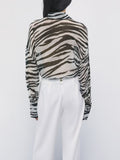Patrizia Pepe Camicia Casual Donna 2C0030C0279 Black&white Zebra - Maculato