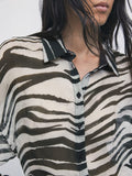 Patrizia Pepe Camicia Casual Donna 2C0030C0279 Black&white Zebra - Maculato