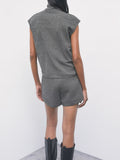 Patrizia Pepe Blusa Donna 2C0059C0277 Taupe Chinè - Grigio