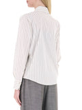 Patrizia Pepe Camicia Casual Donna 8C0339C0254 Onyx Gray Stripes - Bianco