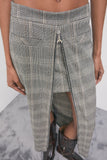 Patrizia Pepe Gonna Longuette Donna 8G0050C8003 Brown Check - Grigio