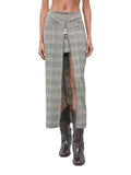 Patrizia Pepe Gonna Longuette Donna 8G0050C8003 Brown Check - Grigio