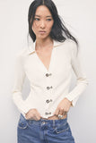 Patrizia Pepe Maglia Donna 8K0164KK003 Wool White - Bianco
