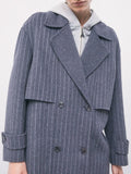 Patrizia Pepe Cappotto Donna 8O0104C7010 Grey White Stripe - Grigio