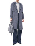 Patrizia Pepe Cappotto Donna 8O0104C7010 Grey White Stripe - Grigio