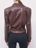 Patrizia Pepe Giubbino di Pelle Giubbino Donna 8O0142E0004 Wood Brown - Marrone