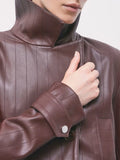 Patrizia Pepe Giubbino di Pelle Giubbino Donna 8O0142E0004 Wood Brown - Marrone