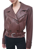 Patrizia Pepe Giubbino di Pelle Giubbino Donna 8O0142E0004 Wood Brown - Marrone
