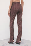Patrizia Pepe Pantalone Chino Donna 8P0521C7001 Wood Brown Stripes - Marrone
