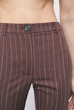 Patrizia Pepe Pantalone Chino Donna 8P0521C7001 Wood Brown Stripes - Marrone