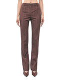 Patrizia Pepe Pantalone Chino Donna 8P0521C7001 Wood Brown Stripes - Marrone