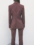 Patrizia Pepe Giacca Donna 8S0091C7001 Wood Brown Stripes - Marrone