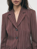 Patrizia Pepe Giacca Donna 8S0091C7001 Wood Brown Stripes - Marrone