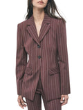 Patrizia Pepe Giacca Donna 8S0091C7001 Wood Brown Stripes - Marrone