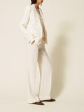Twin Set Pantalone Chino Donna 262TP2043 Madreperla - Bianco