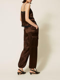 Twin Set Pantalone Cargo Donna 262TP2101 Darkness Brown - Marrone