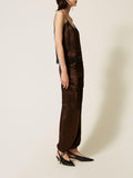 Twin Set Pantalone Cargo Donna 262TP2101 Darkness Brown - Marrone