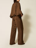 Twin Set Pantalone Palazzo Donna 262TP2133 Darkness Brown - Marrone