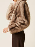Twin Set Pelliccia Donna 262TP2240 Animal Shade Casha/brown - Avorio