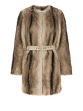 Twin Set Pelliccia Donna 262TP2241 Animal Shade Casha/brown - Avorio