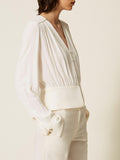Twin Set Camicia Casual Donna 262TP2434 Madreperla - Bianco