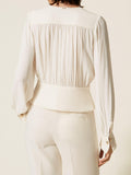 Twin Set Camicia Casual Donna 262TP2434 Madreperla - Bianco