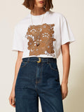 Twin Set T-shirt Donna 262TP2760 Lucent White/ricamo Oak - Bianco