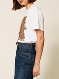 Twin Set T-shirt Donna 262TP2760 Lucent White/ricamo Oak - Bianco